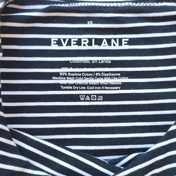 Everlane Sleeveless Tank Top Bodysuit Black White Stripe Soft Stretch Size XS - Picture 8 of 8